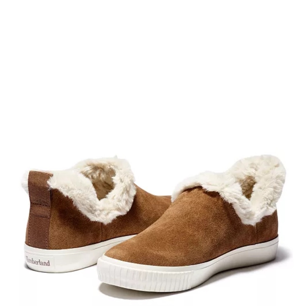 Timberland Women's Skyla Bay Warm Lined Slip-on Tan Suede Sneaker Faux Fur
Sz 9